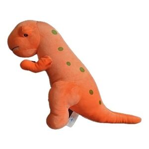 Hug Fun Orange Dinosaur With Green Spots Cream‎ Ribbed Belly 18" Stuffed T-Rex